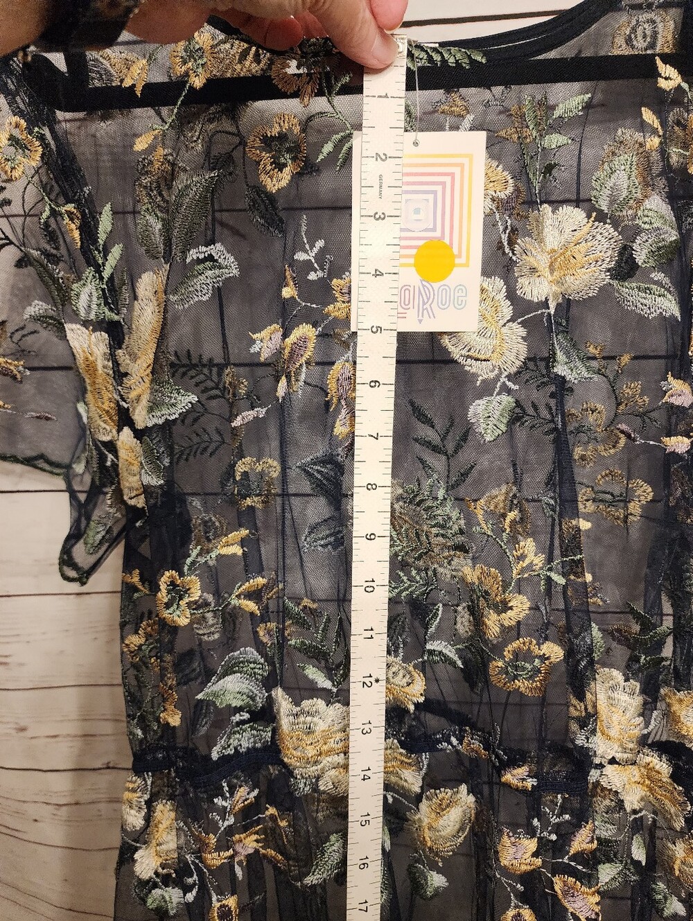 Sheer Navy Floral Embroidered Maxi Dress - Picture 6 of 11